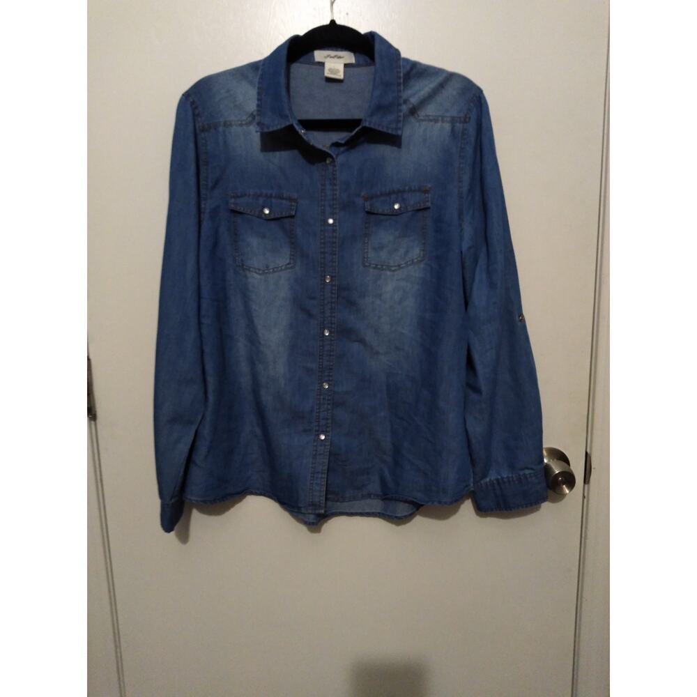 Love Potion snap up denim shirt